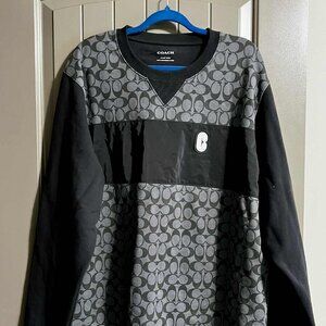 🖤 COACH Signature Black Crewneck Sweatshirt – XXL 🖤
